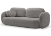 Ciemno szara sofa z funkcją spania w pięknej tkaninie boucle