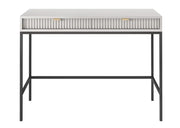 Szara toaletka z szufladami na czarnych nogach