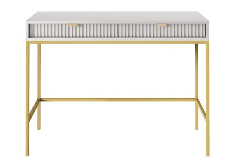 Szara toaletka z złotym dodatkiem 