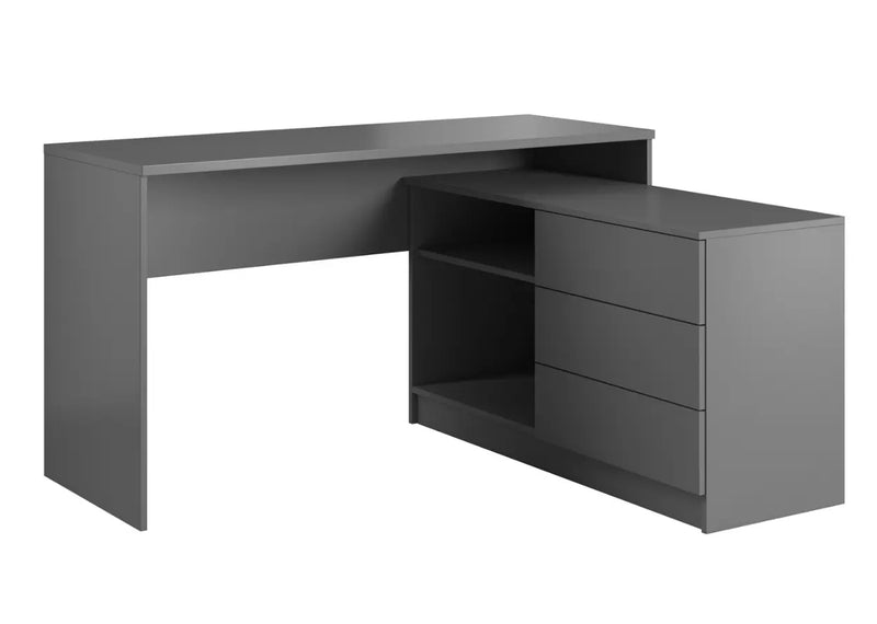 Grafitowe biurko narożne 