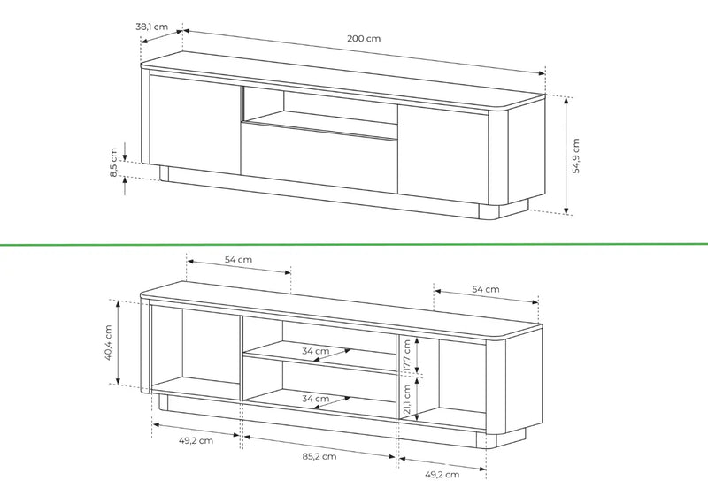 Wymiary szafki rtv tello