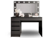 Toaletka w stylu hollywodzkim w kolorze grafitowym