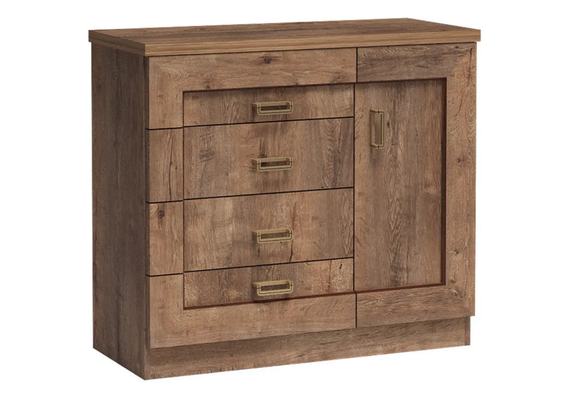 Komoda z szufladami i półkami w stylu angielskim w kolorze lefkas