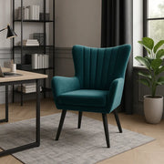 Modne biuro z turkusowym fotelem Toe