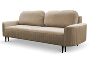 Beżowa sofa z funkcją spania na czarnych nóżkach!