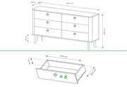 Szeroka komoda z 6 szufladami Viano C z wymiarami