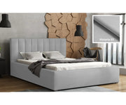 Jasno szare łózko z pojemnikiem