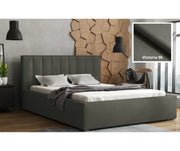 Ciemno szare łóżko z pojemnikiem