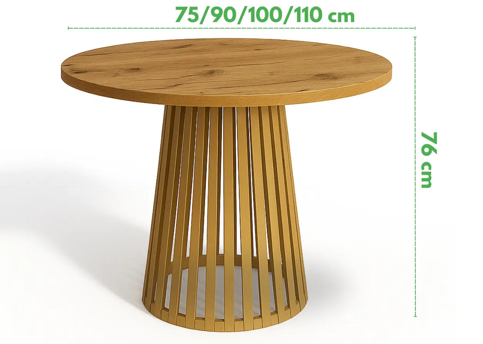 Stół Viero ze złotą lamelową nogą – nowoczesny design i funkcjonalność