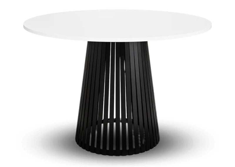Stół okrągły Viero, biały blat i czarna noga! Heydoo.pl
