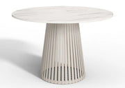 Stół okrągły Viero, jasny marmur blat i kaszmirowa noga! Heydoo.pl