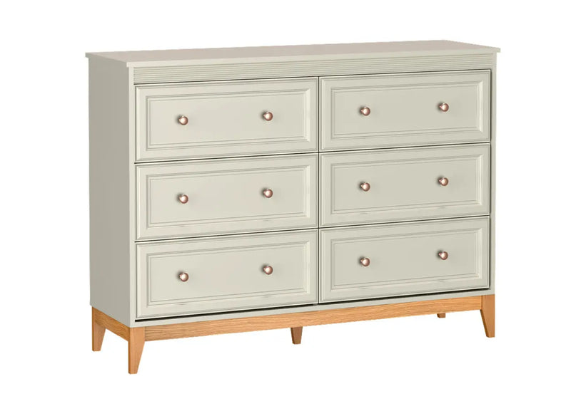 Komoda Windsor 03 kaszmir+dąb z boku. Heydoo.pl