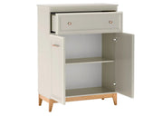 Komoda Windsor  04 kaszmir+dąb z otwartymi szufladami. Heydoo.pl