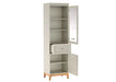 Witryna Windsor 06 kaszmir 55×40,5×193 cm z otwartymi szufladami.