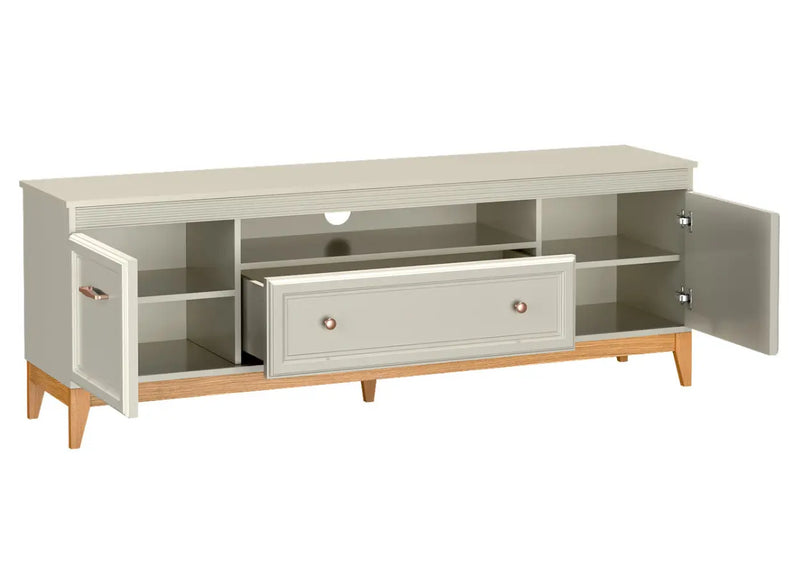 Szafka RTV Windsor 09 kaszmir z otwartymi szafkami. I Heydoo.pl