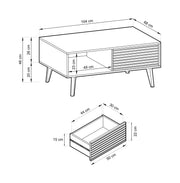 Schemat techniczny ławy Wild L.AC104 z wymiarami