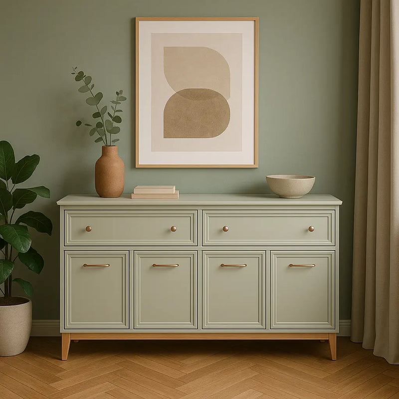 Komoda Windsor 02 kaszmir+dąb w aranżacji. Heydoo.pl