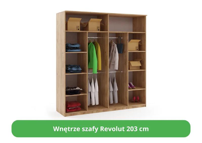 Wnętrze szafy z lamelami Revolut