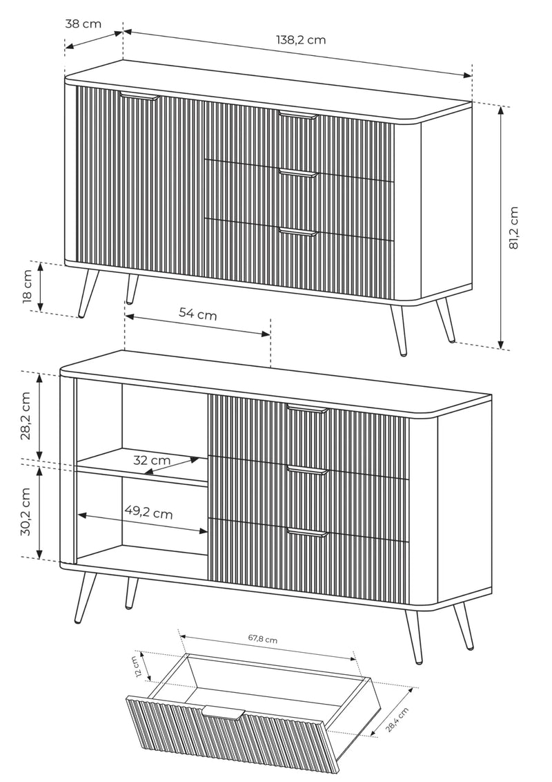 Wymiary komody Lisse typ D