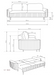 Bordowa sofa rozkładana Veran wymiary