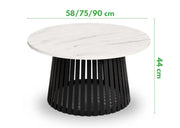 Wymiary stolika kawowego del z czarną nogą