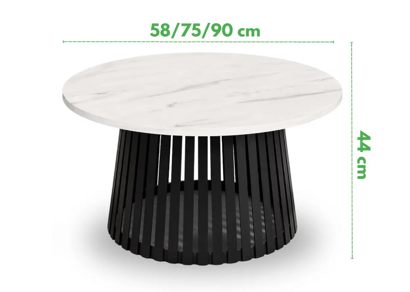 Wymiary stolika kawowego del z czarną nogą