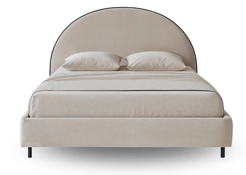 Kremowe łóżko tapicerowane Modi I Heydoo.pl