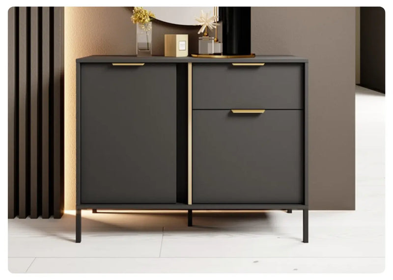 Komoda czarna Lars typ D w salonie