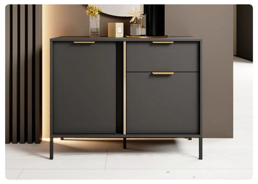 Komoda czarna Lars typ D w salonie