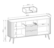 Schemat przedstawiający wymiary komody Zoja B168