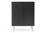 Elegancka czarna komoda z dużą ilością półek!