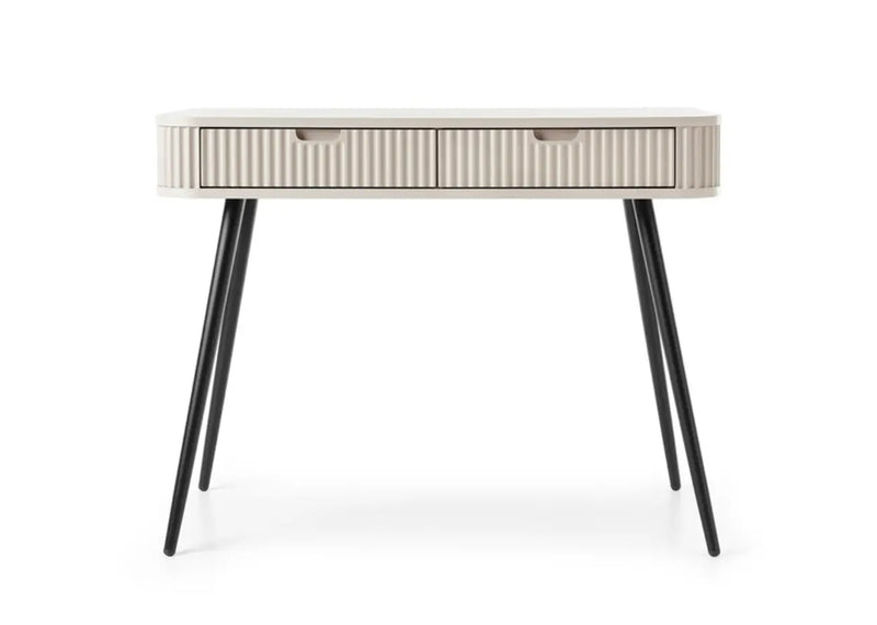 Beżowa toaletka na czarnych nogach do modnego salonu!