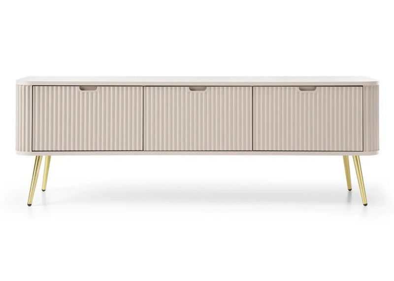 Kaszmirowy stolik na telewizor ze złotymi nogami