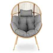 fotel ogrodowy rattanowy Casi szary