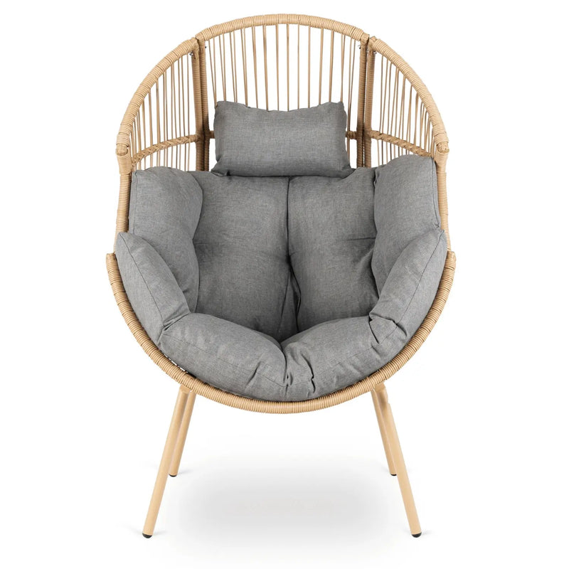 fotel ogrodowy rattanowy Casi szary