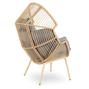 fotel ogrodowy rattanowy Casi szary widok z tyłu