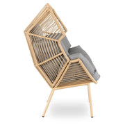 fotel ogrodowy rattanowy Casi szary widok z boku