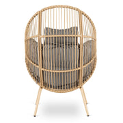 fotel ogrodowy rattanowy Casi szary widok z tyłu