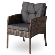 Fotel ogrodowy z technorattanu w kolorze brązowym z zestawu mebli ogrodowych ARTE