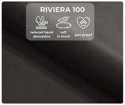 Czarna tkanina Riviera 100 – materiał soft touch o ograniczonym wchłanianiu płynów i właściwościach pet proof