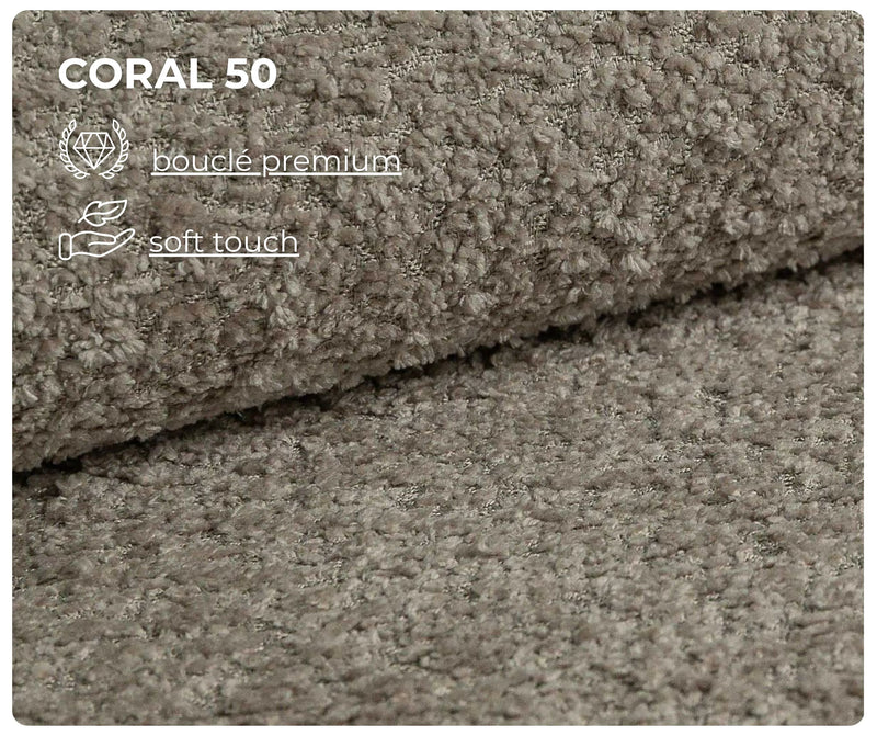Tkanina bouclé Coral 50 w kolorze beżowym o strukturze soft touch premium