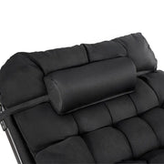 Leżak ogrodowy Sundey czarny – wygodny zagłówek