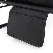 Czarny leżak ogrodowy Sundey z boczną kieszenią