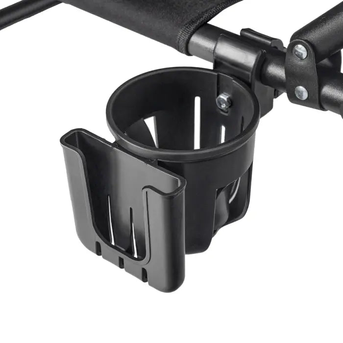 Leżak ogrodowy Sundey czarny z uchwytem na napój