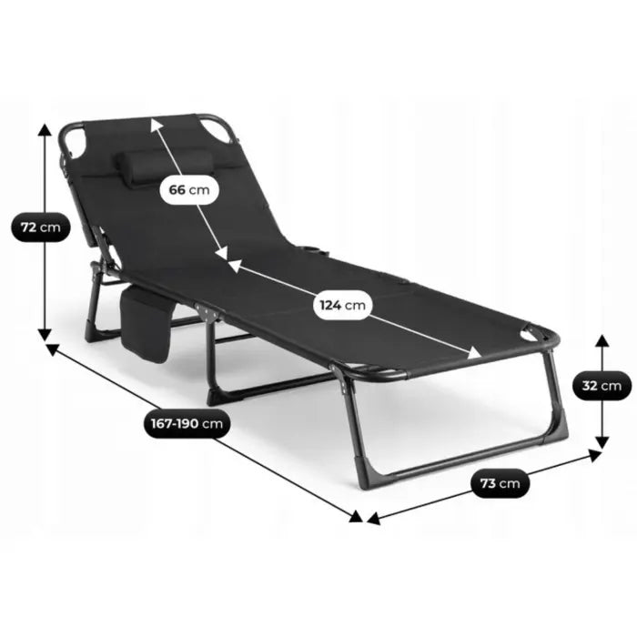 Wymiary leżaka ogrodowego Sundey czarnego
