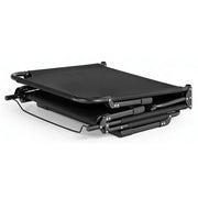 Czarny leżak ogrodowy Sundey w wersji złożonej