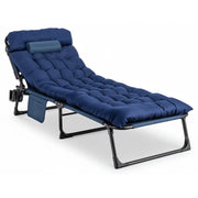 Granatowy leżak ogrodowy Sundey z miękkim materacem