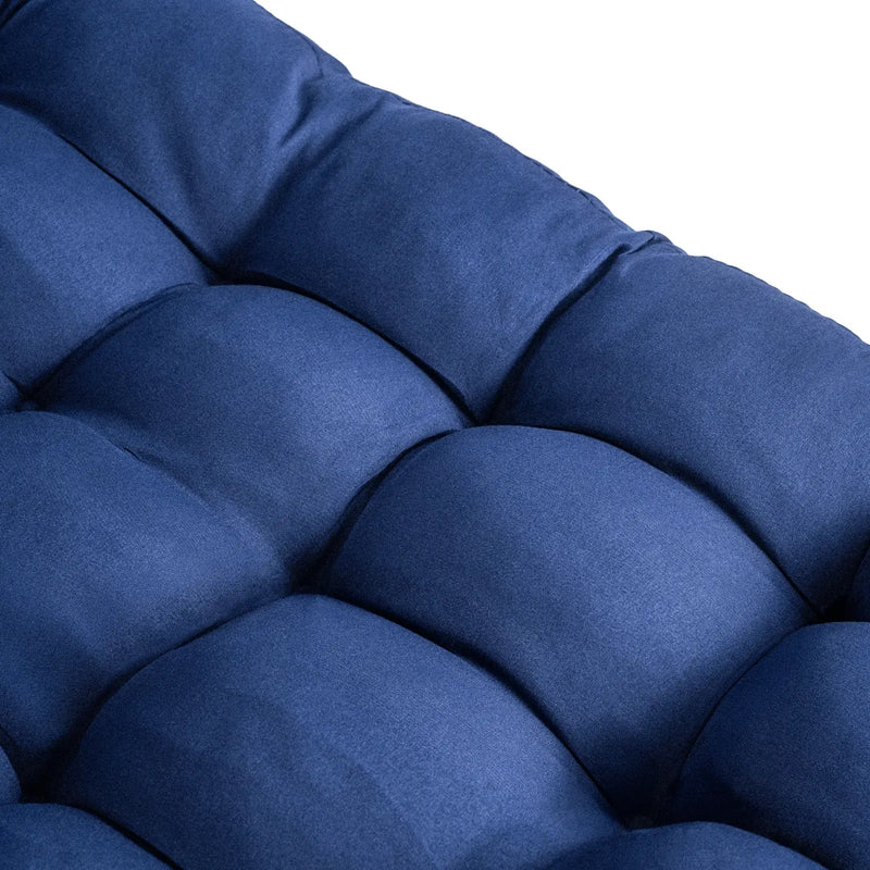 Granatowy leżak ogrodowy Sundey z miękkim pikowanym materacem