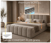 Łóżko kontynentalne LETT Coral 50 z materacem bonellowym i topperem Comfort Plus gratis