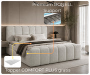 Łóżko kontynentalne LETT Coral 65 z materacem bonellowym i topperem Comfort Plus gratis